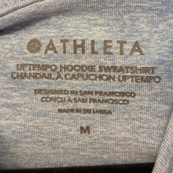 ATHLETA Uptempo Hoodie Sweatshirt Heron Blue Heather Women’s Medium - Picture 9 of 10
